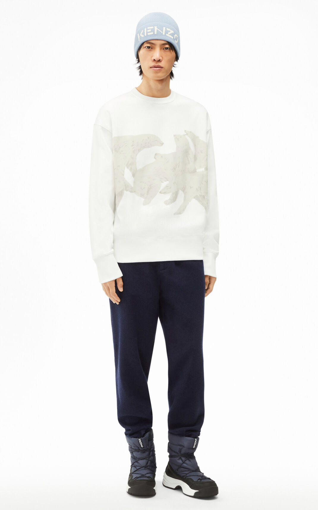 Kenzo The Winter Capsule Polar Bear Moška Puloverji Bela SI-0242404